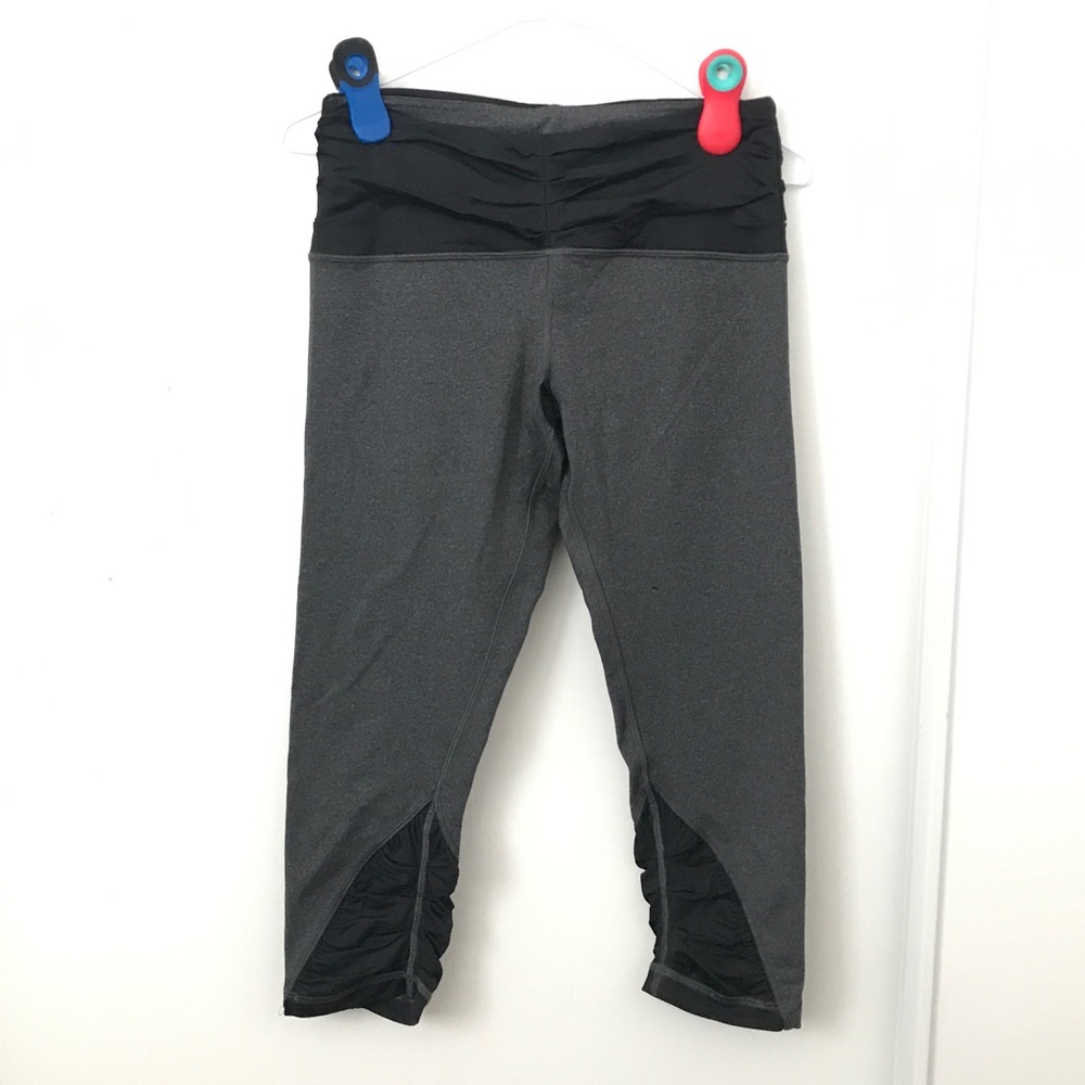 Lululemon Gray Cropped Ruched Leggings 20”